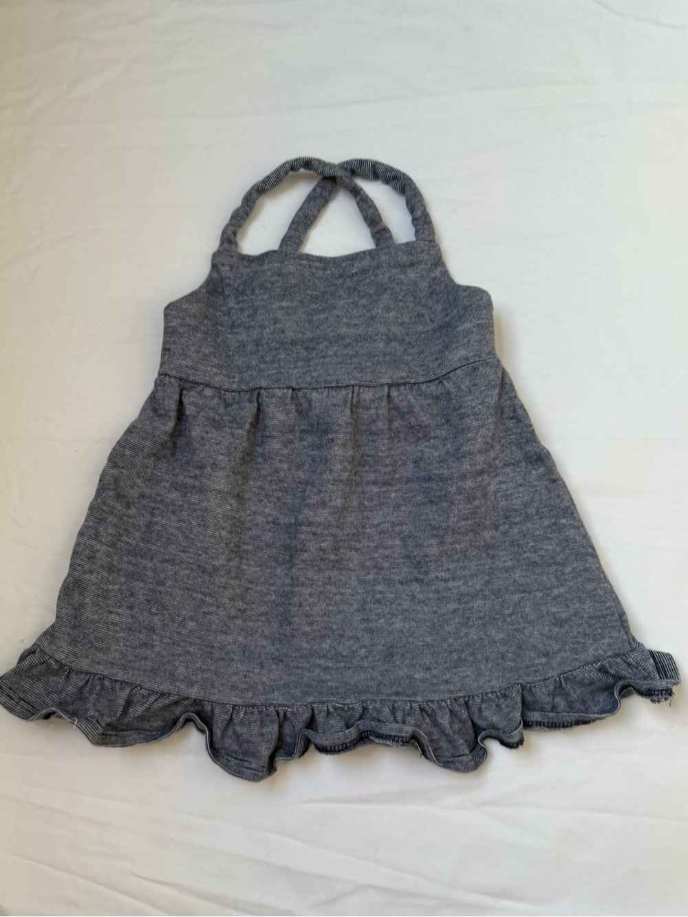 Girls' Grey Ruffle Hem Summer Dress